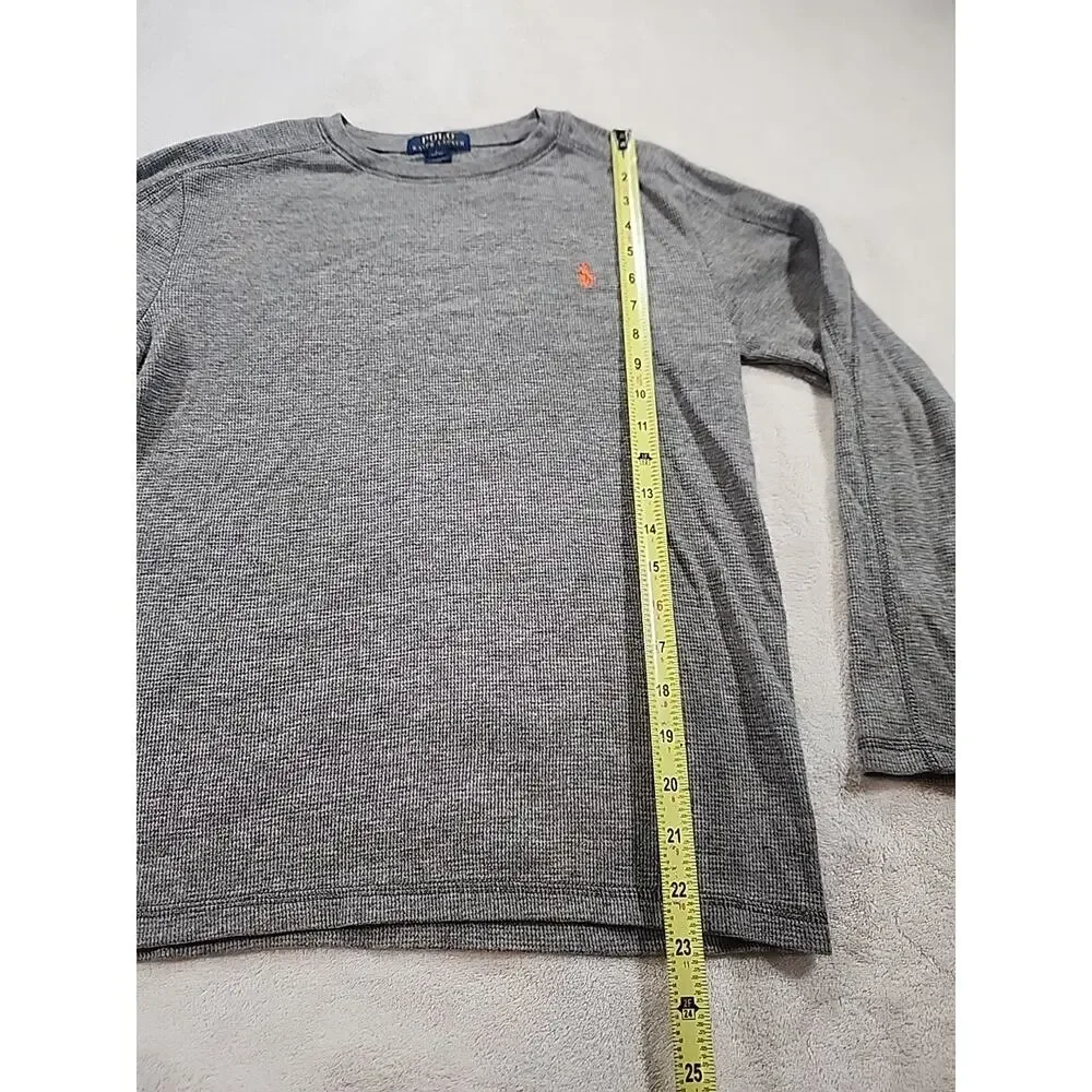 Polo Ralph Lauren‎ Boys Size Large(14-16) Henley Shirt Gray With Orange Pony